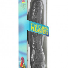 Vinyl P-Shape - Vibrator realistic, negru, 21 cm