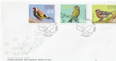 Fauna ,pasari CEPT 2018,FDC,Cipru. foto
