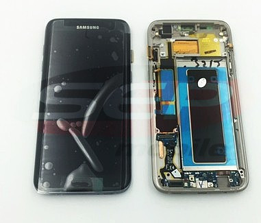 LCD+Touchscreen cu Rama Samsung Galaxy S7 edge / G935F BLACK original foto