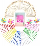 Set de 300 accesorii pentru cocktail ToysButty, hartie, multicolor, 10 cm
