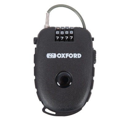 Lacat Antifurt Cablu Moto Oxford Retra Cable 75mm, Negru foto