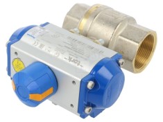 Supapă cu bilă PNEUMAT max. 25bar alamă TEFLON 137mm x 71mm x 144mm