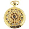 Ceas de buzunar Mbrands vintage auriu, mecanic, metalic, sticla minerala, 47mm, cu lant