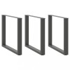 VidaXL Picioare de masă &icirc;n formă de U, 3 buc., antracit, 80x(72-73) cm, oțel