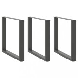VidaXL Picioare de masă &icirc;n formă de U, 3 buc., antracit, 80x(72-73) cm, oțel