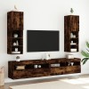VidaXL Comode TV cu lumini LED, 2 buc., stejar fumuriu, 30,5x30x102 cm 837024