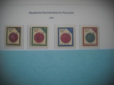 HOPCT TIMBRE MNH 1228 SIGILII ISTORICE -4 VAL-1988-GERMANIA DDR/RDG foto