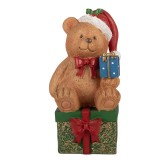 Cumpara ieftin Figurina Craciun Ursulet polirasina multicolora 14x14x25 cm