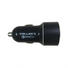 Incarcator adaptor auto 2.4 A Cellect cu procesor Qualcomm foto