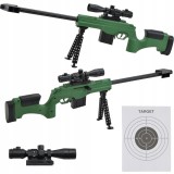 Pușcă cu bile 6 mm 72 cm, cu arc, laser și lunetă, bipod reglabil, ABS, 200 FPS, 450 g