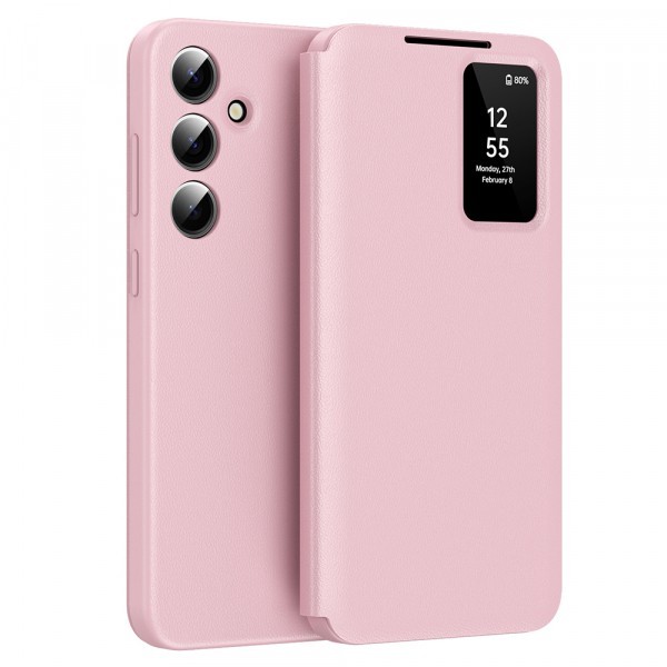 Husa pentru Samsung Galaxy A56 A566, Techsuit, SmartView, Roz