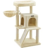 FEANDREA Ansamblu de joaca pisici, tip copac, 2 culcusuri, ascunzatoare, 48x48x96 cm, bej Household NewTrend