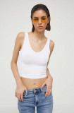 Hollister Co. top femei, culoarea alb