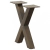 VidaXL Picioare pentru măsuță de cafea &icirc;n formă de X, 2 buc., oțel natural, 30x(30-31) cm 4012871
