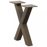VidaXL Picioare pentru măsuță de cafea &icirc;n formă de X, 2 buc., oțel natural, 30x(30-31) cm