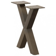 vidaXL Picioare pentru măsuță de cafea &icirc;n formă de X, 2 buc., oțel natural, 30x(30-31) cm
