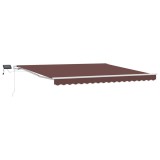 Cumpara ieftin Copertina manuala cu LED solar 4 x 3 m Maro 100% Polyester