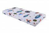 Saltea cu memorie Somnart Memory 60x120, &icirc;naltime 10 cm, pentru bebelusi si copii, husa impermeabila, fermitate medie, model rachete Relax KipRoom