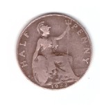 Moneda Anglia 1/2 / half penny 1922, stare relativ buna, curata