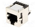 Conector RJ45 TE Connectivity soclu 8 pini THT drept cu blocare panou