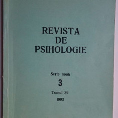 Revista de psihologie Tomul 39 Nr 3 1993 Academia Romana