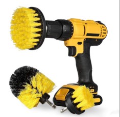 Set 3 perii Galbene pentru curatare cu adaptor pentru bormasina/autofiletanta