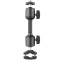 Suport reglabil, dublu rotativ marca Surewo, montare brat oglinda motocicleta camere de actiune GoPro Hero 13,12,11,10,9,8,7,6, Session, DJI Osmo, AKA
