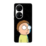 Husa compatibila cu Huawei P50 model Hi am Morty, Silicon, TPU, Viceversa, Transparent, Carcasa