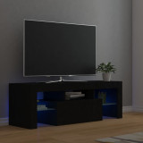 Comodă TV cu lumini LED, negru, 120x35x40 cm, vidaXL