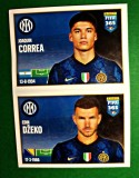 The Golden World of Football, un cartonaș Fotbal 2022, 252a Autocolante stickere colecție Panini FIFA 365 Inter Milan: Joaquin Correa și Edin Dzeko