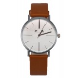 Cumpara ieftin Ceas unisex Matteo Ferari Simplicity MF332 analog quartz argintiu carcasa 41mm curea piele eco maro