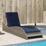 vidaXL Șezlong cu pernă gri 60x205x73 cm, poliratan 368284