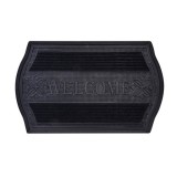 Covor pentru usa de la intrare, design cu mesaj, 75X45 cm, negru