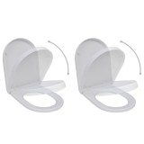 Cumpara ieftin Capace WC cu inchidere silentioasa, 2 buc., alb, plastic
