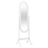 vidaXL Oglindă independentă, alb, 45,5x47,5x160 cm, lemn compozit