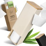 Suport pentru hartie igienica Gl&uuml;ckstoff, plastic/bambus, crem/natur, 43 x 14 x 2,51 cm