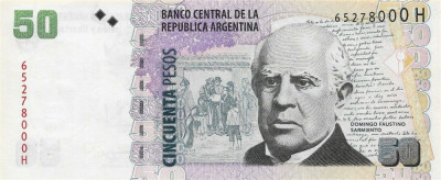 ARGENTINA █ bancnota █ 50 Pesos █ 2003- █ P-356 █ UNC █ necirculata foto