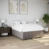 VidaXL Cadru de pat fără saltea, gri taupe, 140x190 cm, textil