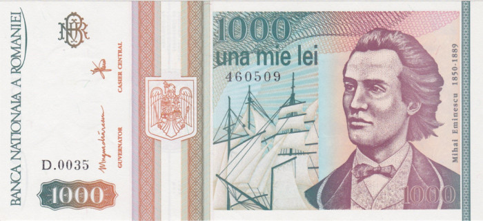 ROMANIA 1000 lei 1993 UNC