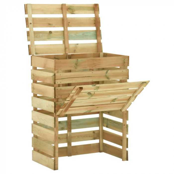 Gossi compostor de gradina din sipci, 80x50x100 cm, lemn pin tratat