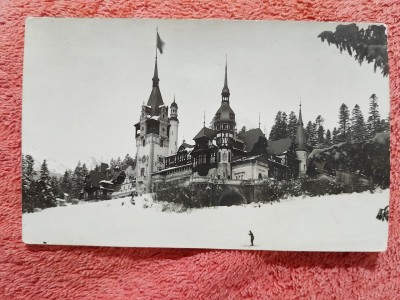 Carte postala, Castelul Peles Iarna 1914 foto