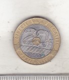 Bnk mnd Franta 20 franci 1992 - Mount St Michel - trimetal, Europa