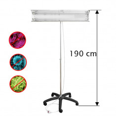 Lampa bactericida UVC portabila 2x30W, orientabila 140 grade, reflector, stativ 100-190 cm