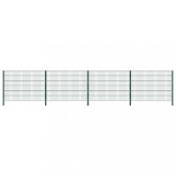 vidaXL Panou gard cu st&acirc;lpi, verde, 6,8 x 1,2 m, fier
