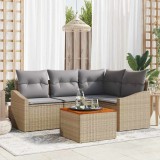 VidaXL Set de Sofa de Grădină 5 pcs Bej, gri deschis 55 x 55 x 37 cm