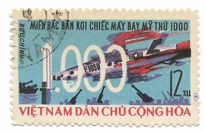 Vietnamul de Nord (2) - Al 1000-lea avion american doborat in Vietnamul de Nord, 1966 - obliterata foto