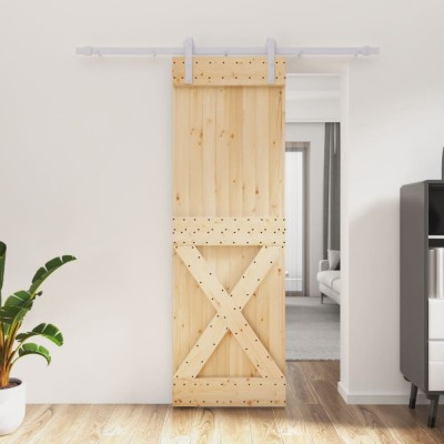 vidaXL Ușă glisantă cu set de feronerie 70x210 cm, lemn masiv de pin foto