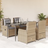 vidaXL Set mobilier de grădină cu perne, 5 piese, bej, poliratan 3262871