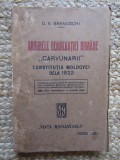 D.V. Barnoschi, Originele democrației rom&acirc;ne, Cărvunarii, Iași 1922