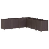 Cumpara ieftin Jardiniera de gradina, maro, 160x160x53 cm, PP